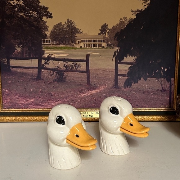 Vintage Lake Duck Salt + Pepper Shakers Ceramic Duck Table Scape EUC - Picture 4 of 9